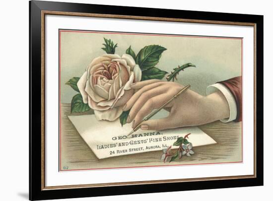 George Hanna, Ladies' and Gents' Fine Shoes Trade Card-null-Framed Giclee Print