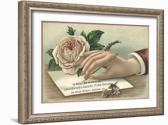 George Hanna, Ladies' and Gents' Fine Shoes Trade Card--Framed Giclee Print