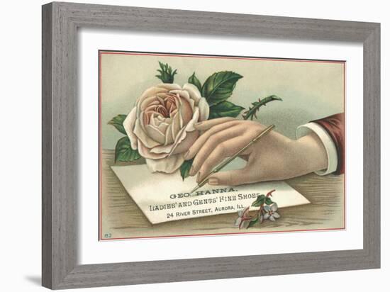 George Hanna, Ladies' and Gents' Fine Shoes Trade Card-null-Framed Giclee Print