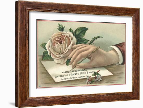 George Hanna, Ladies' and Gents' Fine Shoes Trade Card-null-Framed Giclee Print