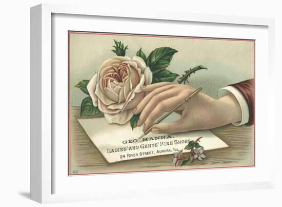 George Hanna, Ladies' and Gents' Fine Shoes Trade Card--Framed Giclee Print