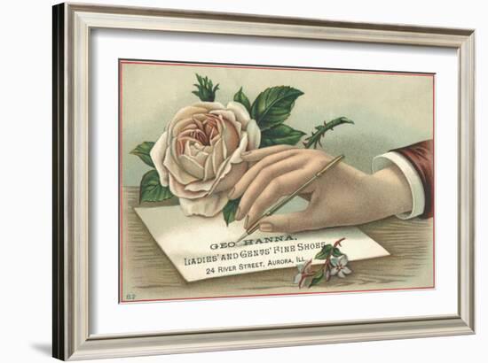 George Hanna, Ladies' and Gents' Fine Shoes Trade Card-null-Framed Giclee Print