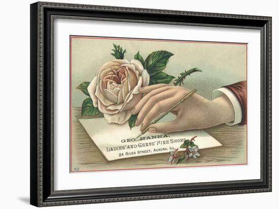 George Hanna, Ladies' and Gents' Fine Shoes Trade Card-null-Framed Giclee Print