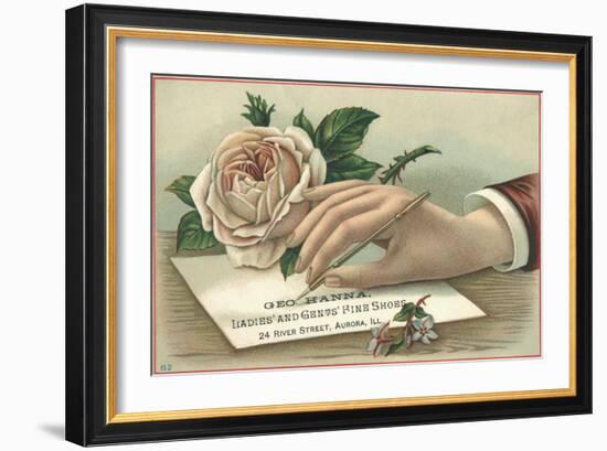 George Hanna, Ladies' and Gents' Fine Shoes Trade Card-null-Framed Giclee Print