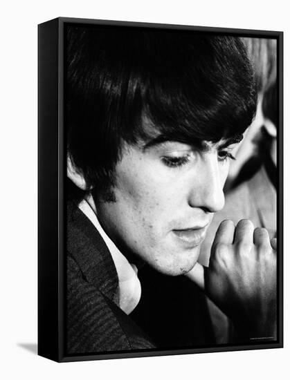 George Harrison, a Member of Music group The Beatles, During an Interview-Bill Ray-Framed Premier Image Canvas