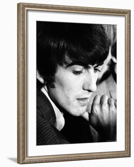 George Harrison, a Member of Music group The Beatles, During an Interview-Bill Ray-Framed Premium Photographic Print