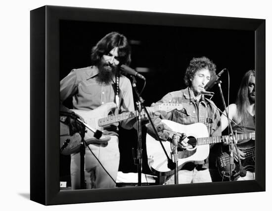 George Harrison, Bob Dylan and Leon Russell Performing for Bangladesh at Madison Square Garden-Bill Ray-Framed Premier Image Canvas