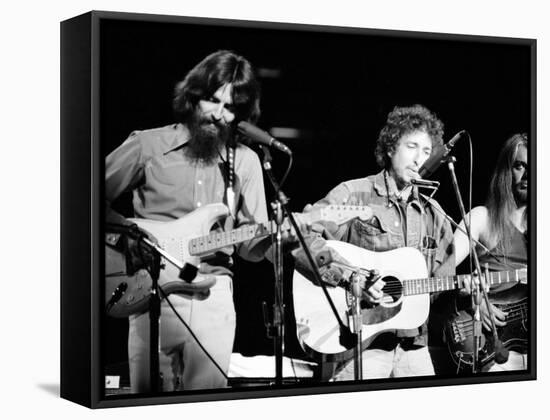 George Harrison, Bob Dylan and Leon Russell Performing for Bangladesh at Madison Square Garden-Bill Ray-Framed Premier Image Canvas