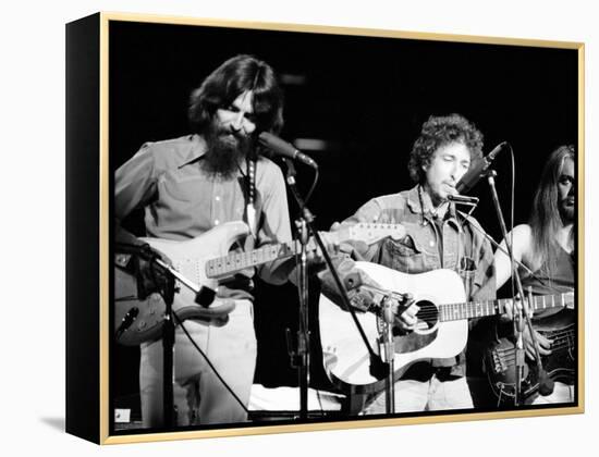 George Harrison, Bob Dylan and Leon Russell Performing for Bangladesh at Madison Square Garden-Bill Ray-Framed Premier Image Canvas