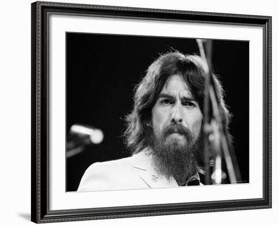 George Harrison Performing at a Rock Concert Benefiting Bangladesh, aka Kampuchea-Bill Ray-Framed Premium Photographic Print