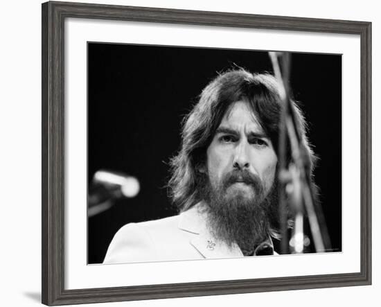 George Harrison Performing at a Rock Concert Benefiting Bangladesh, aka Kampuchea-Bill Ray-Framed Premium Photographic Print