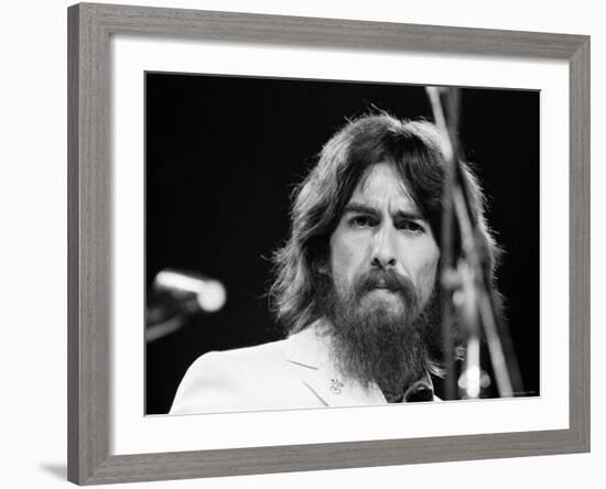 George Harrison Performing at a Rock Concert Benefiting Bangladesh, aka Kampuchea-Bill Ray-Framed Premium Photographic Print