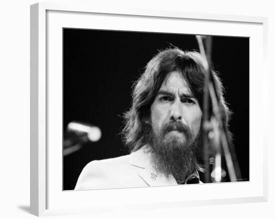 George Harrison Performing at a Rock Concert Benefiting Bangladesh, aka Kampuchea-Bill Ray-Framed Premium Photographic Print