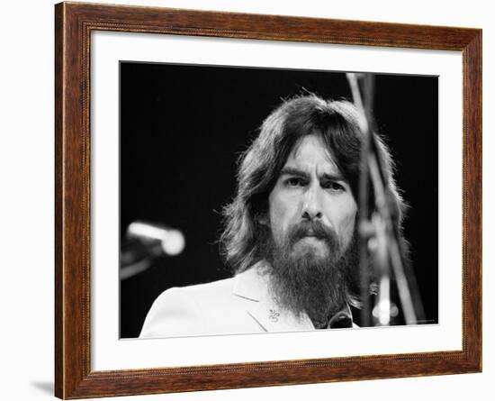 George Harrison Performing at a Rock Concert Benefiting Bangladesh, aka Kampuchea-Bill Ray-Framed Premium Photographic Print