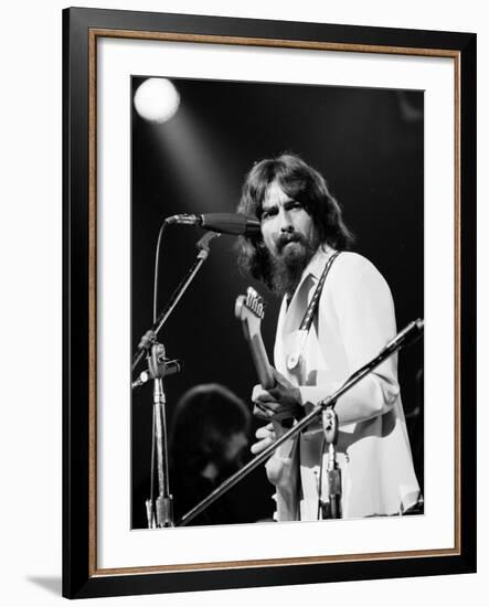 George Harrison Performing at a Rock Concert Benefiting Bangladesh, aka Kampuchea-Bill Ray-Framed Premium Photographic Print