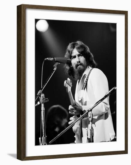 George Harrison Performing at a Rock Concert Benefiting Bangladesh, aka Kampuchea-Bill Ray-Framed Premium Photographic Print