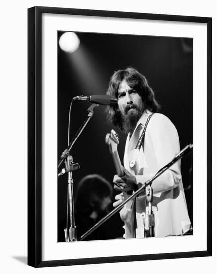 George Harrison Performing at a Rock Concert Benefiting Bangladesh, aka Kampuchea-Bill Ray-Framed Premium Photographic Print