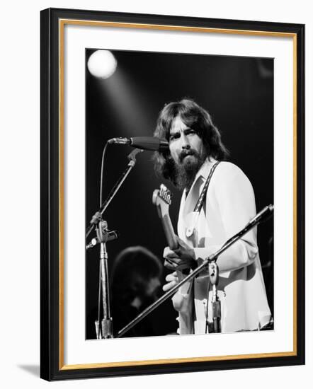 George Harrison Performing at a Rock Concert Benefiting Bangladesh, aka Kampuchea-Bill Ray-Framed Premium Photographic Print