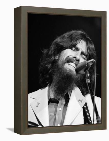 George Harrison Performing at a Rock Concert Benefiting Bangladesh, aka Kampuchea-Bill Ray-Framed Premier Image Canvas