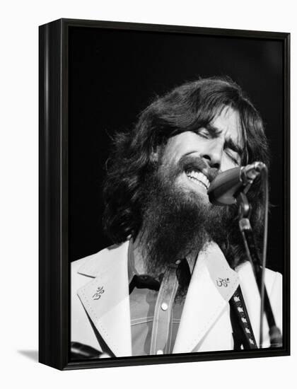 George Harrison Performing at a Rock Concert Benefiting Bangladesh, aka Kampuchea-Bill Ray-Framed Premier Image Canvas