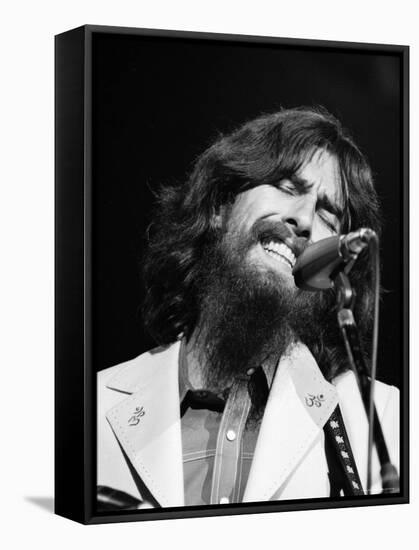 George Harrison Performing at a Rock Concert Benefiting Bangladesh, aka Kampuchea-Bill Ray-Framed Premier Image Canvas