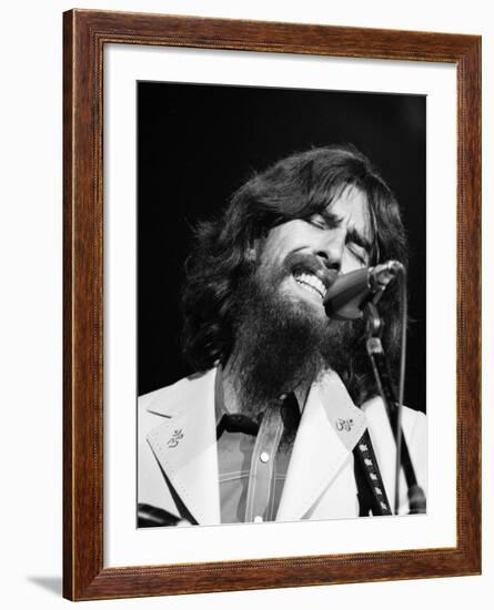 George Harrison Performing at a Rock Concert Benefiting Bangladesh, aka Kampuchea-Bill Ray-Framed Premium Photographic Print