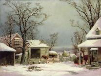 Farmyard in Winter-George Henry Durrie-Giclee Print