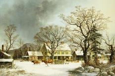 Inn Scene, Seven Miles to New Haven-George Henry Durrie-Giclee Print