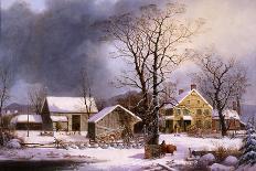 Farmyard in Winter-George Henry Durrie-Giclee Print
