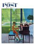 "Poolside Piano Practice," June 11, 1960-George Hughes-Mounted Giclee Print