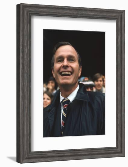 George Hw Bush at Football Game, Rfk Stadium, Washington DC, October 10, 1971-Leonard Mccombe-Framed Photographic Print