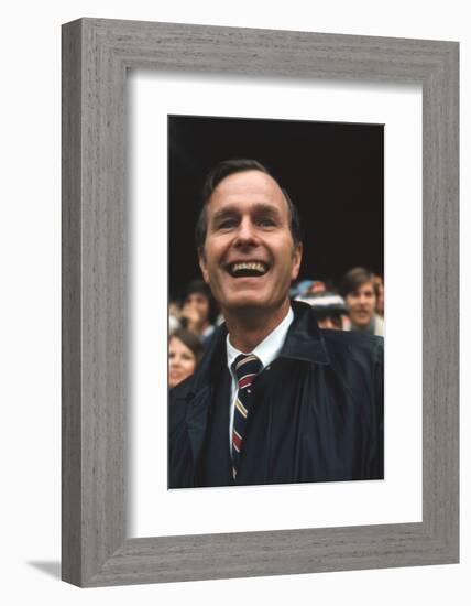 George Hw Bush at Football Game, Rfk Stadium, Washington DC, October 10, 1971-Leonard Mccombe-Framed Photographic Print