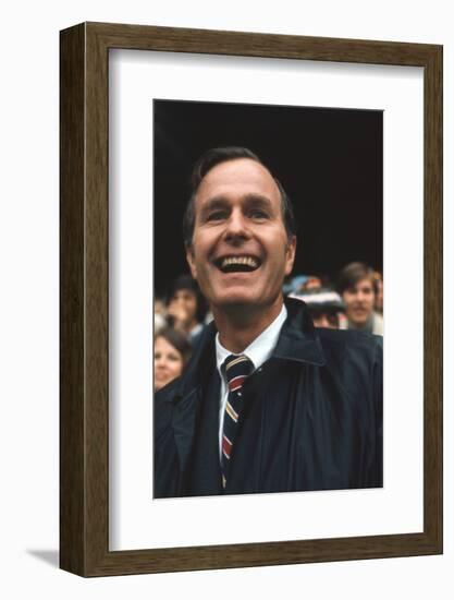 George Hw Bush at Football Game, Rfk Stadium, Washington DC, October 10, 1971-Leonard Mccombe-Framed Photographic Print