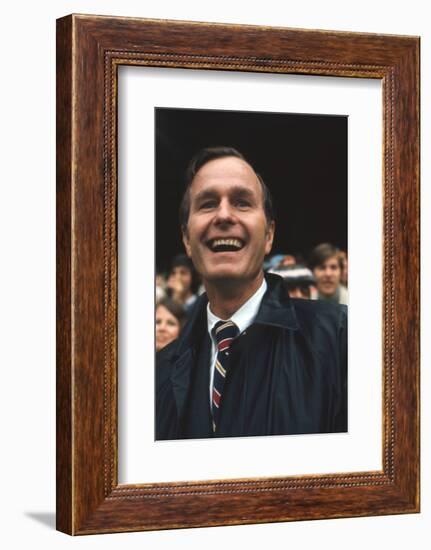 George Hw Bush at Football Game, Rfk Stadium, Washington DC, October 10, 1971-Leonard Mccombe-Framed Photographic Print