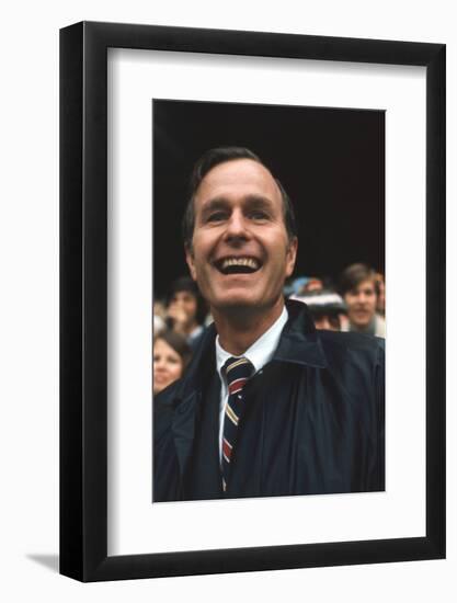 George Hw Bush at Football Game, Rfk Stadium, Washington DC, October 10, 1971-Leonard Mccombe-Framed Photographic Print