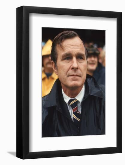 George Hw Bush at Football Game, Rfk Stadium, Washington DC, October 10, 1971-Leonard Mccombe-Framed Photographic Print