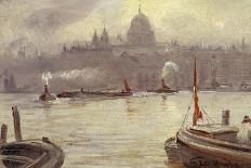 St. Paul's Cathedral and River Thames, London, England-George Hyde-Pownall-Mounted Giclee Print