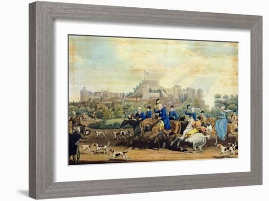 George III (1738-1820) Returning from Hunting, Engraved by M. Dubourg, 1820-James Pollard-Framed Giclee Print