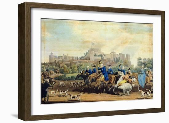 George III (1738-1820) Returning from Hunting, Engraved by M. Dubourg, 1820-James Pollard-Framed Giclee Print