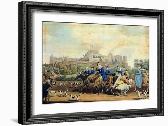 George III (1738-1820) Returning from Hunting, Engraved by M. Dubourg, 1820-James Pollard-Framed Giclee Print