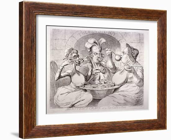 George III Feeding Himself on Guineas, London, 1787-James Gillray-Framed Giclee Print