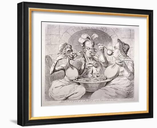 George III Feeding Himself on Guineas, London, 1787-James Gillray-Framed Giclee Print