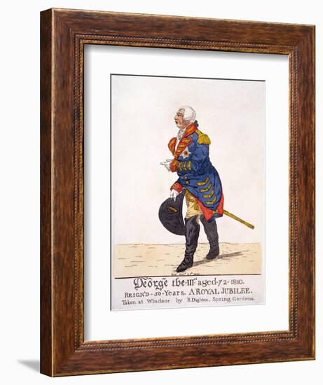 George III of Britain in 1810 on His Fifty Year Jubilee-Robert Dighton-Framed Giclee Print