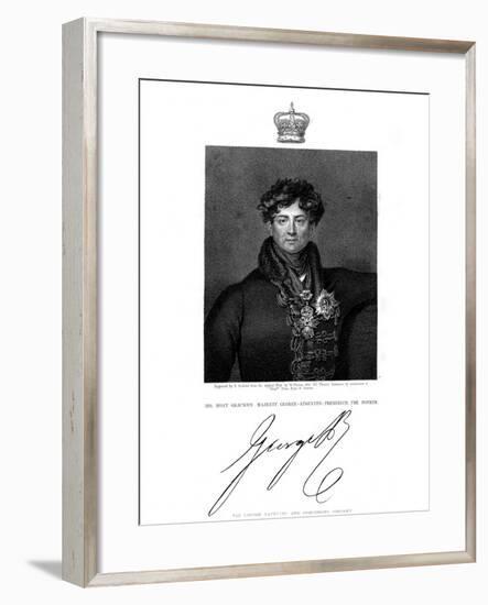 George IV, King of Great Britain and Ireland and of Hanover, 19th Century-E Scriven-Framed Giclee Print