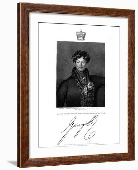 George IV, King of Great Britain and Ireland and of Hanover, 19th Century-E Scriven-Framed Giclee Print