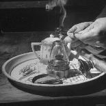 Customer Smoking Opium in an Opium Den-George Lacks-Photographic Print