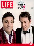 Actors Nathan Lane and Matthew Broderick Getting the Last Laugh of 2005, December 30, 2005-George Lange-Laminated Photographic Print