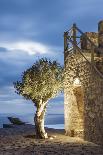 Recliners on Stone Patio Overlooking the Coast and Next to the Pool, Mani, Greece-George Meitner-Framed Photographic Print