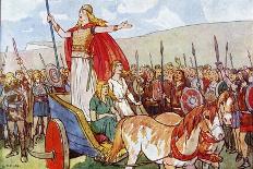 Boudicca with Her Two Daughters-George Morrow-Art Print