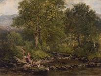 Stepping Stones on the River Rothay, under Loughrigg, 1857-George Pettitt-Framed Premier Image Canvas